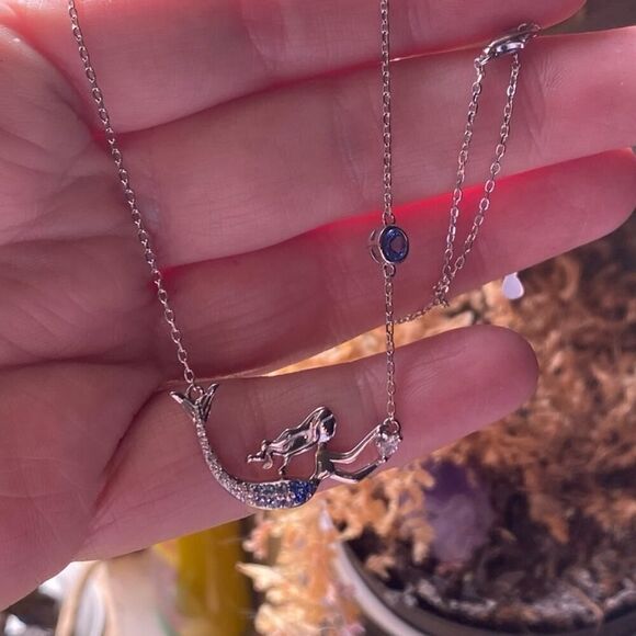 Mermaid CZ Sterling Silver Necklace - Picture 5 of 5